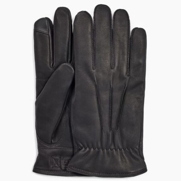 UGG MEN’S 3 POINT LEATHER GLOVES IN BLACK SZ XL